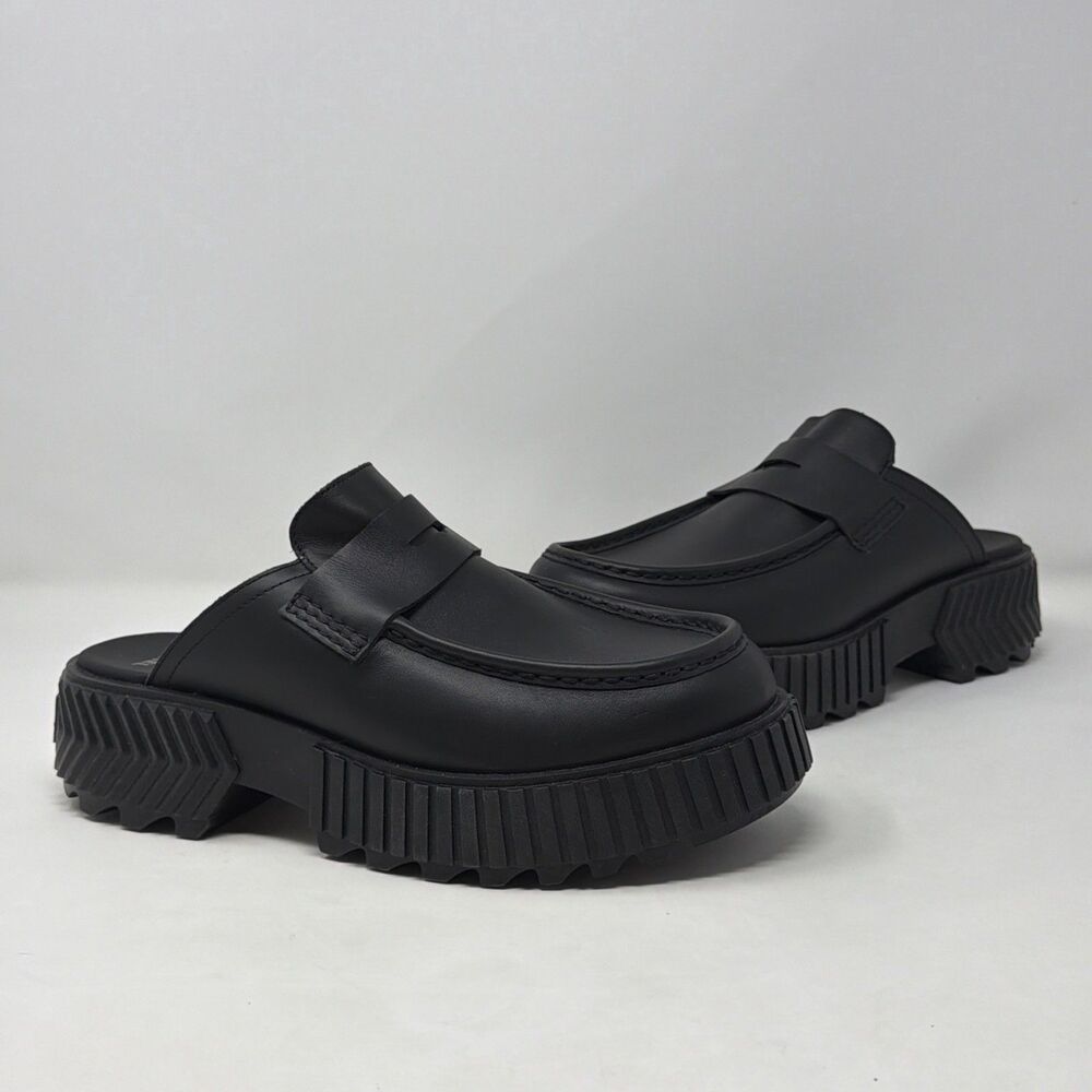 SOREL ONA Ave Loafer Women’s 8.5 Black Leather Waterproof Mule STORE MODEL